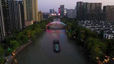 杭州拱墅区京杭大运河夜景